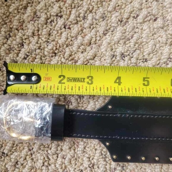 Loft black leather, gold studded, waist belt in size M/L NWT - Picture 7 of 9